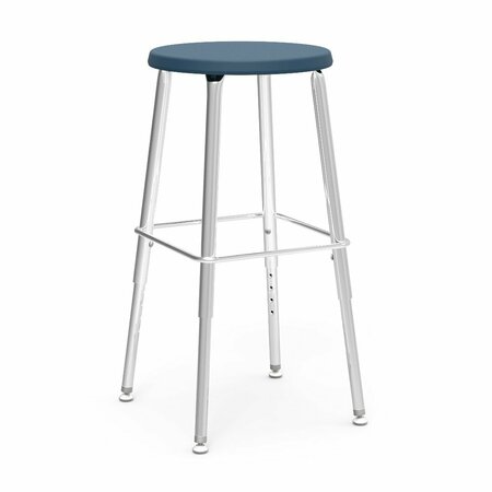 VIRCO 120 Series Adjustable Stool From 19" to 27" with Steel Glides - Navy Seat 1201927SG